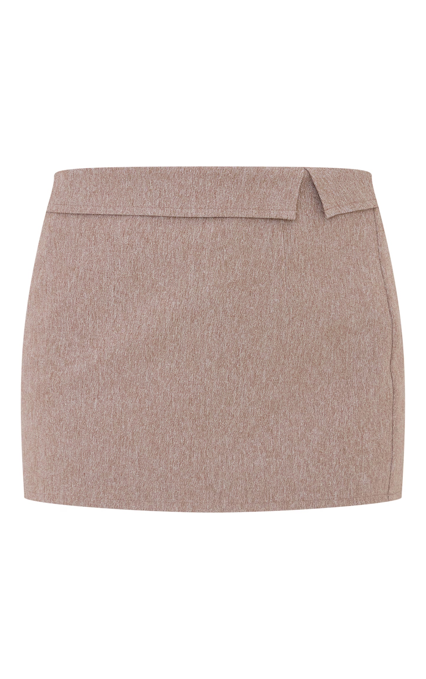 Light Taupe Tailored Waistband Detail Mini Skirt