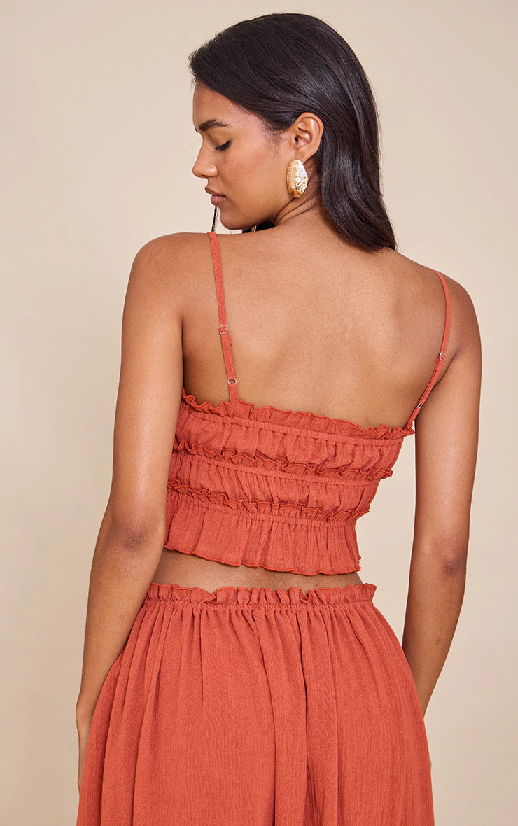 Rust Cheesecloth Cami Top