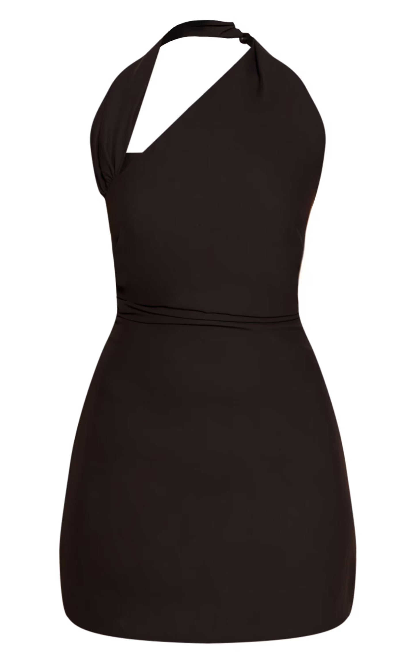 Black Woven One Shoulder Mini Bodycon Dress