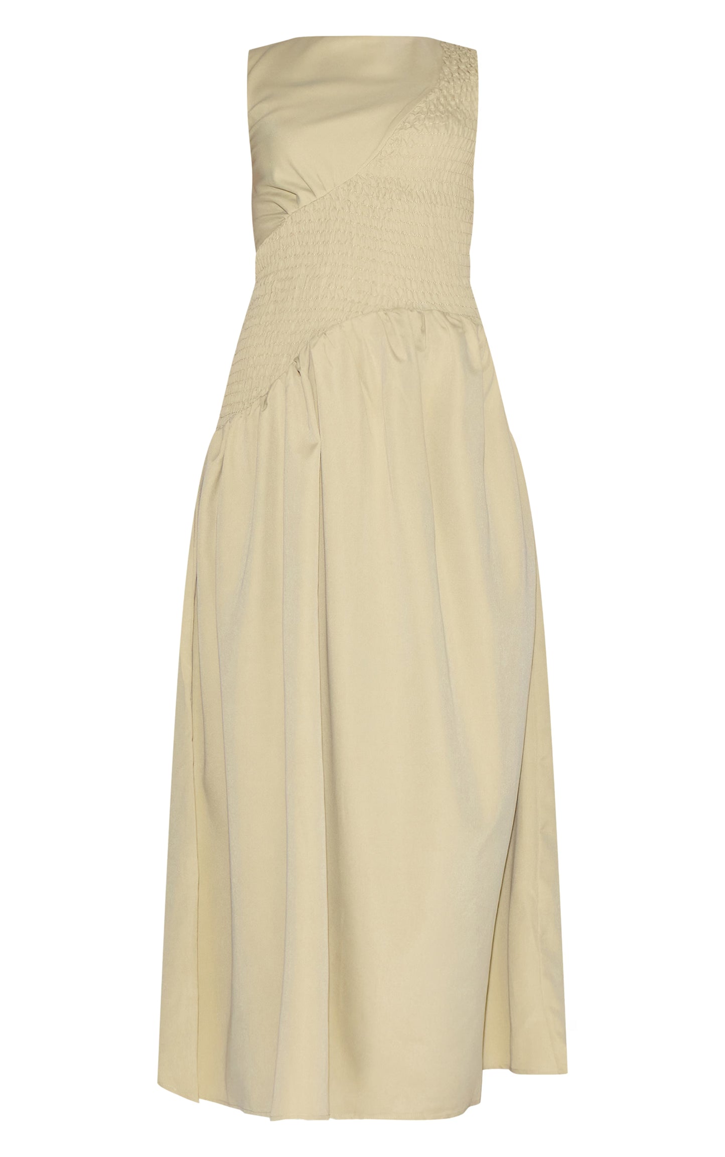 Sage Shirred Detail Sleeveless Maxi Dress