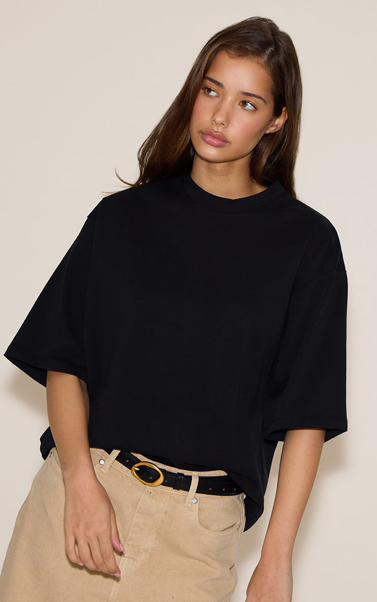 Black Oversized Boxy T Shirt