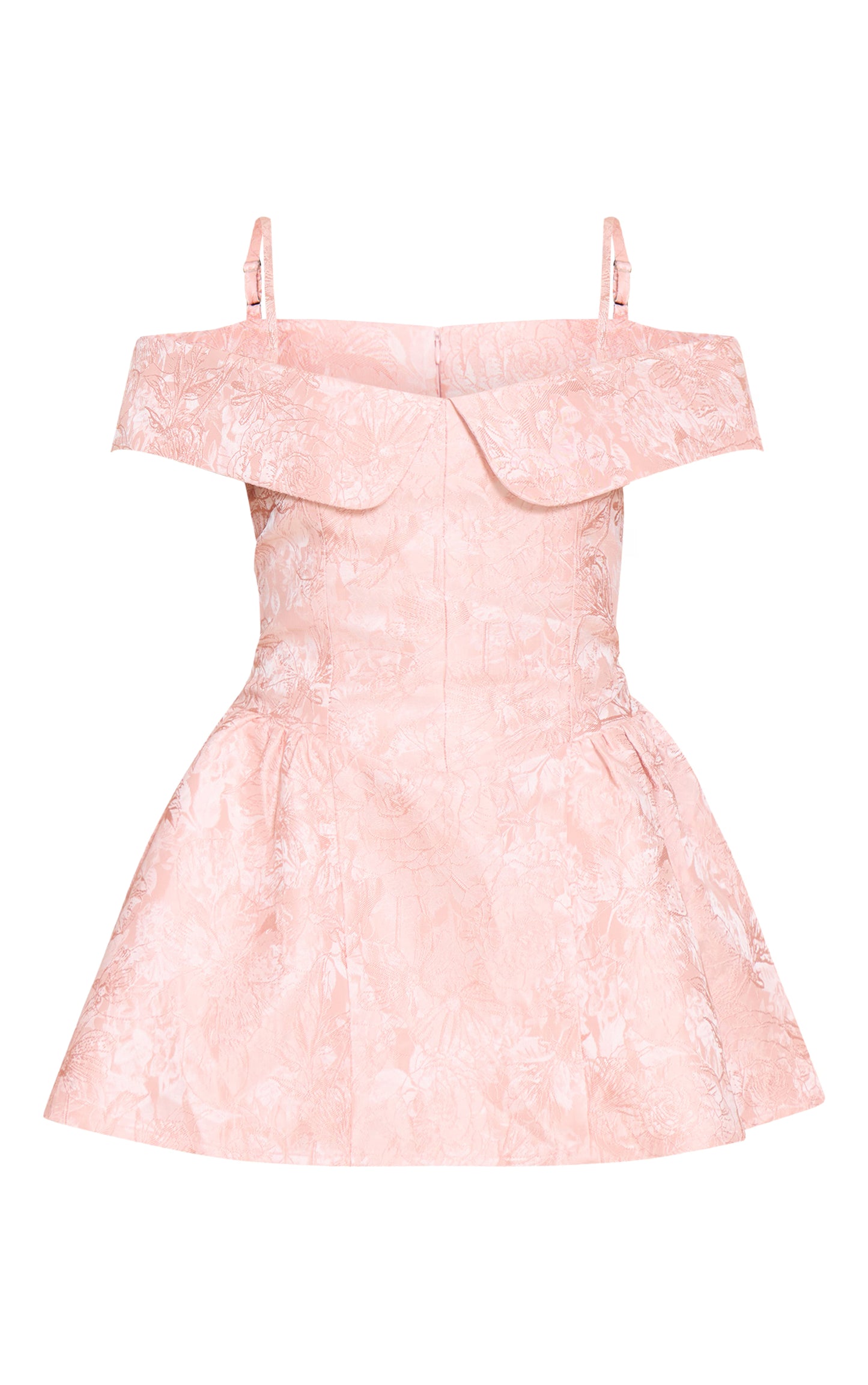 Blush Jacquard Bardot Shift Dress