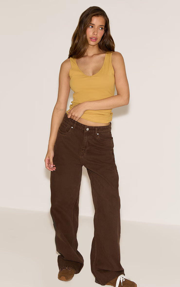 Sand Soft Cotton V Neck Vest Top