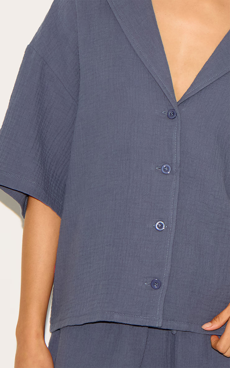 Charcoal Woven Short Sleeve Shirt