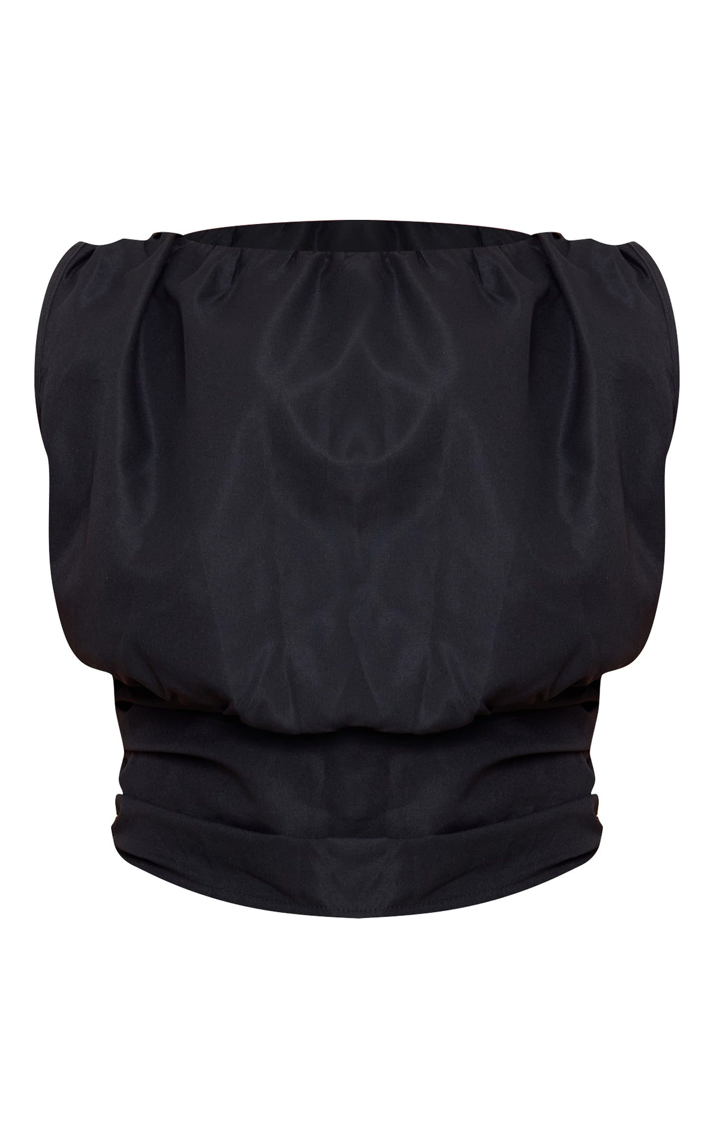 Shape black Boat Neck Cinched Waist Top
