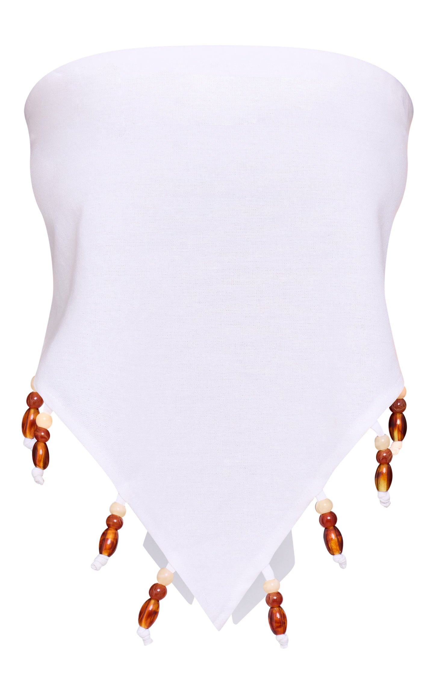 White Beaded Pointed Bandeau