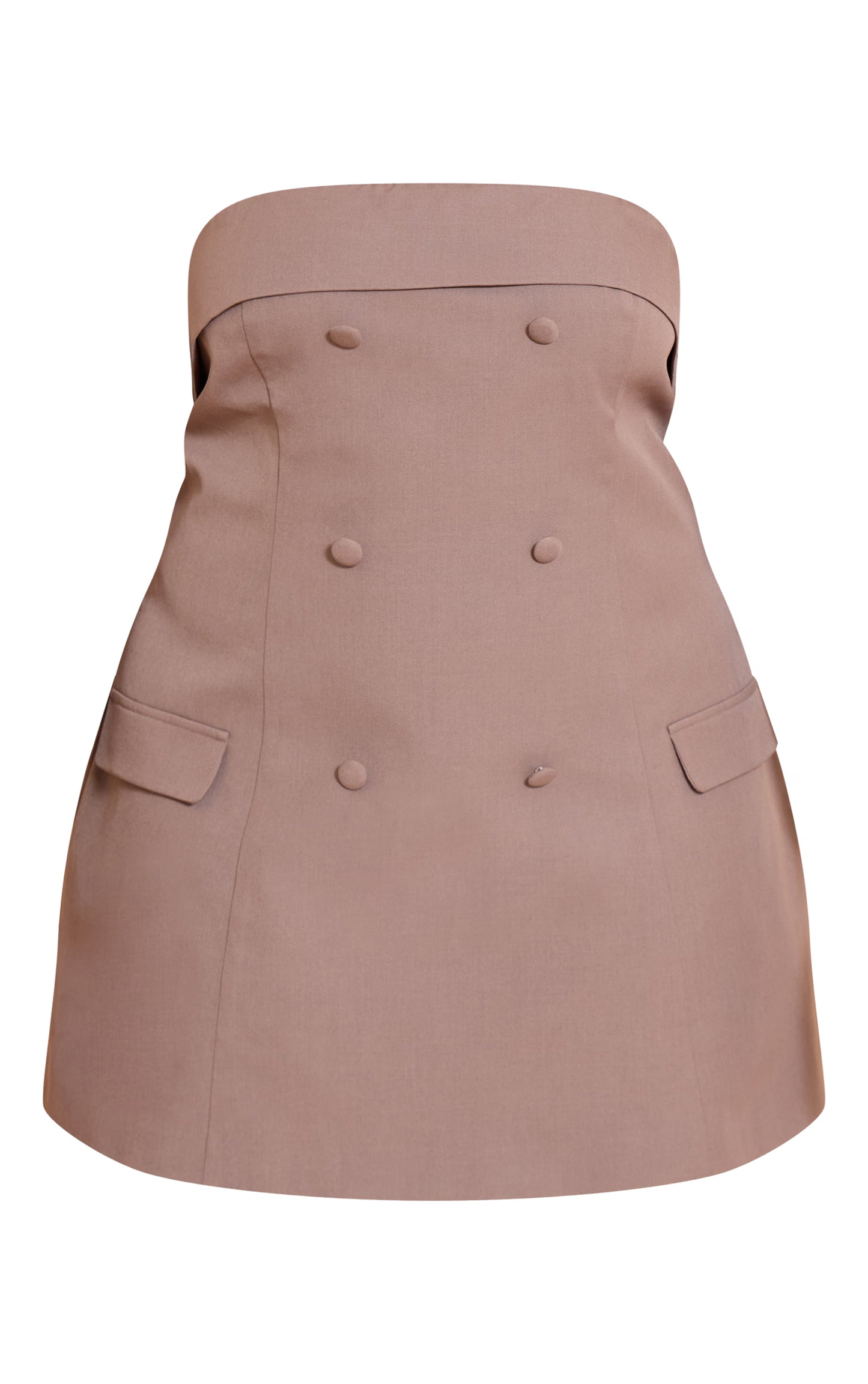 Plus Mushroom Bandeau Contrast Detail Mini Dress