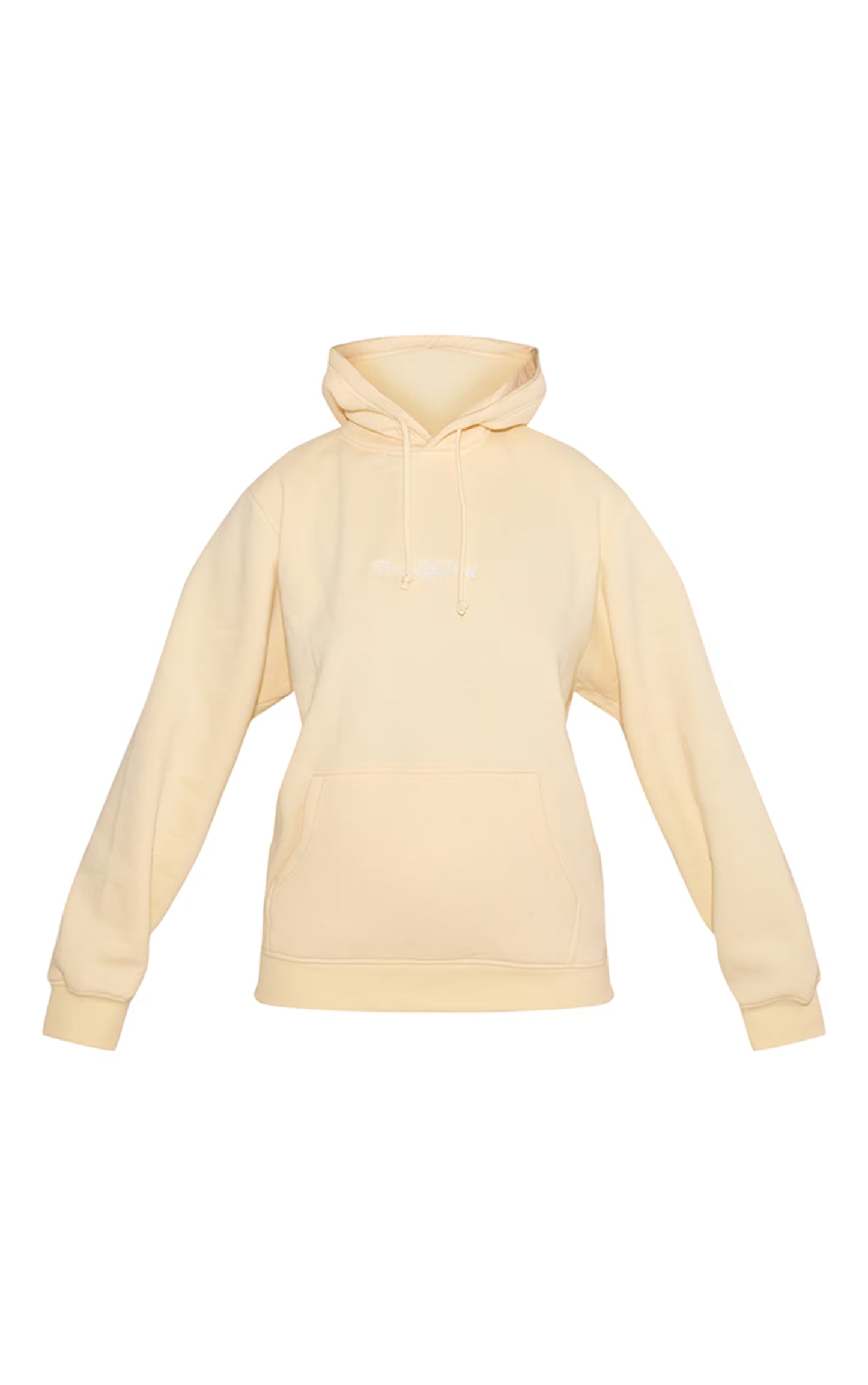Butter Cream Embroidered Oversized Sweat Hoodie