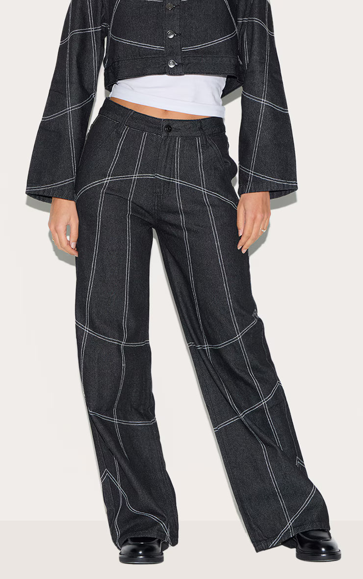 Dark Indigo Corset Seam Denim Jeans
