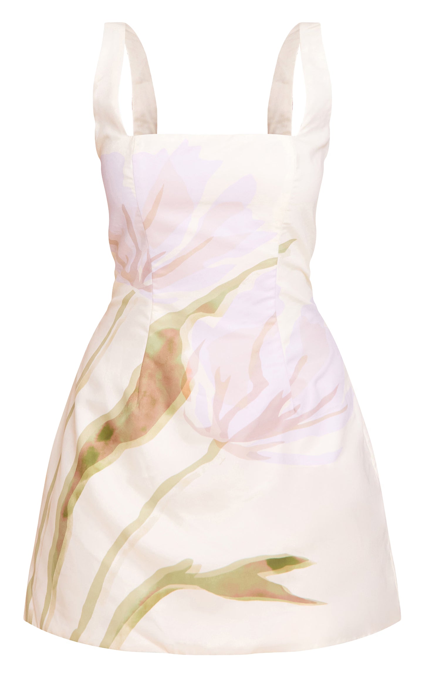 Cream Floral Print Woven A Line Shift Dress