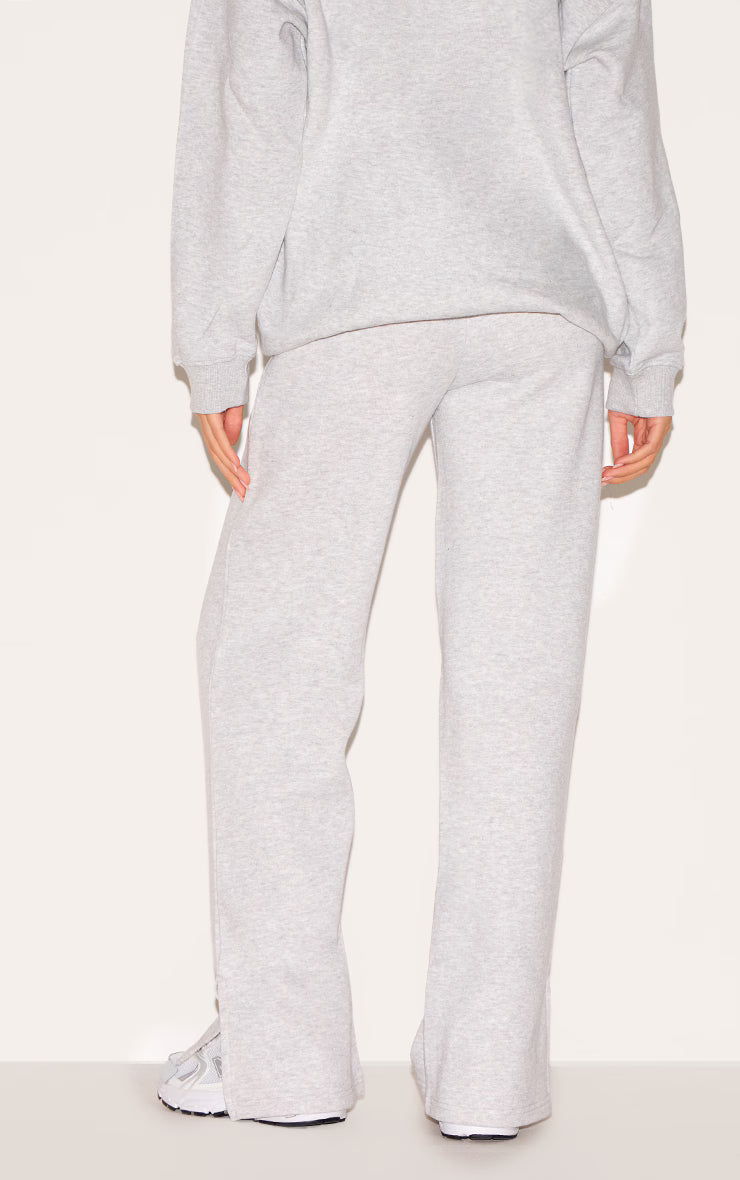 Ash Grey Flared Split Hem Sweatpants