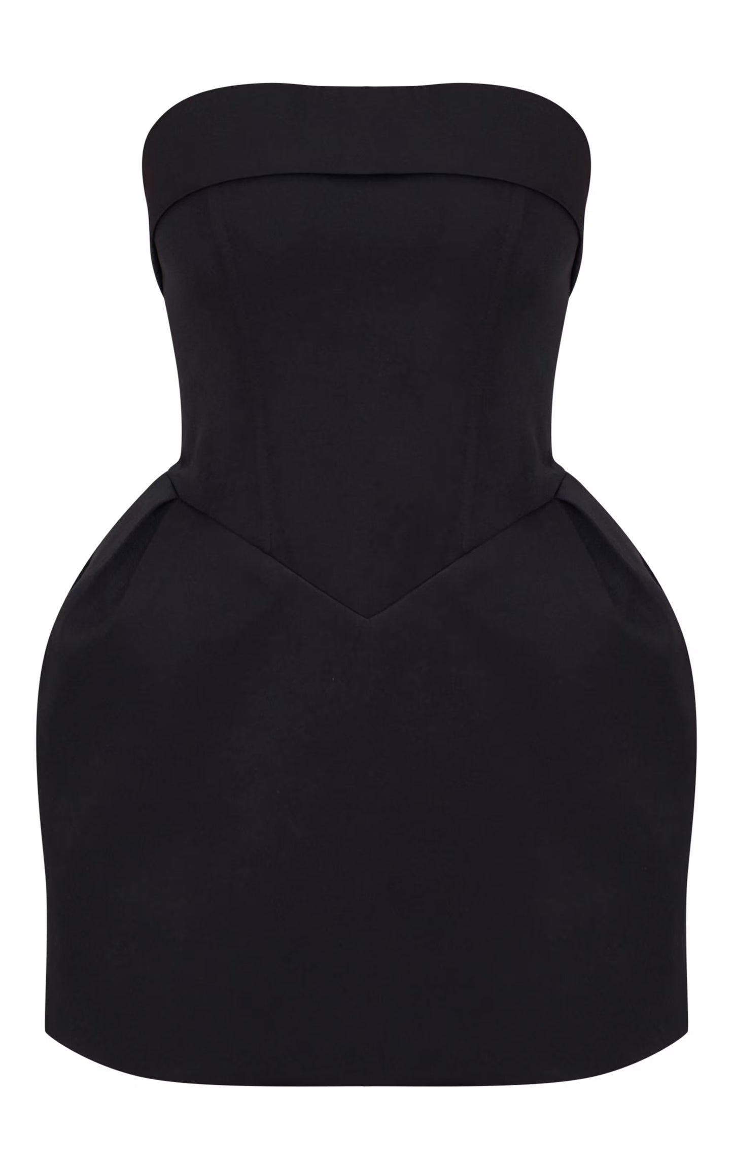 Petite Black Bandeau Woven Mini Dress