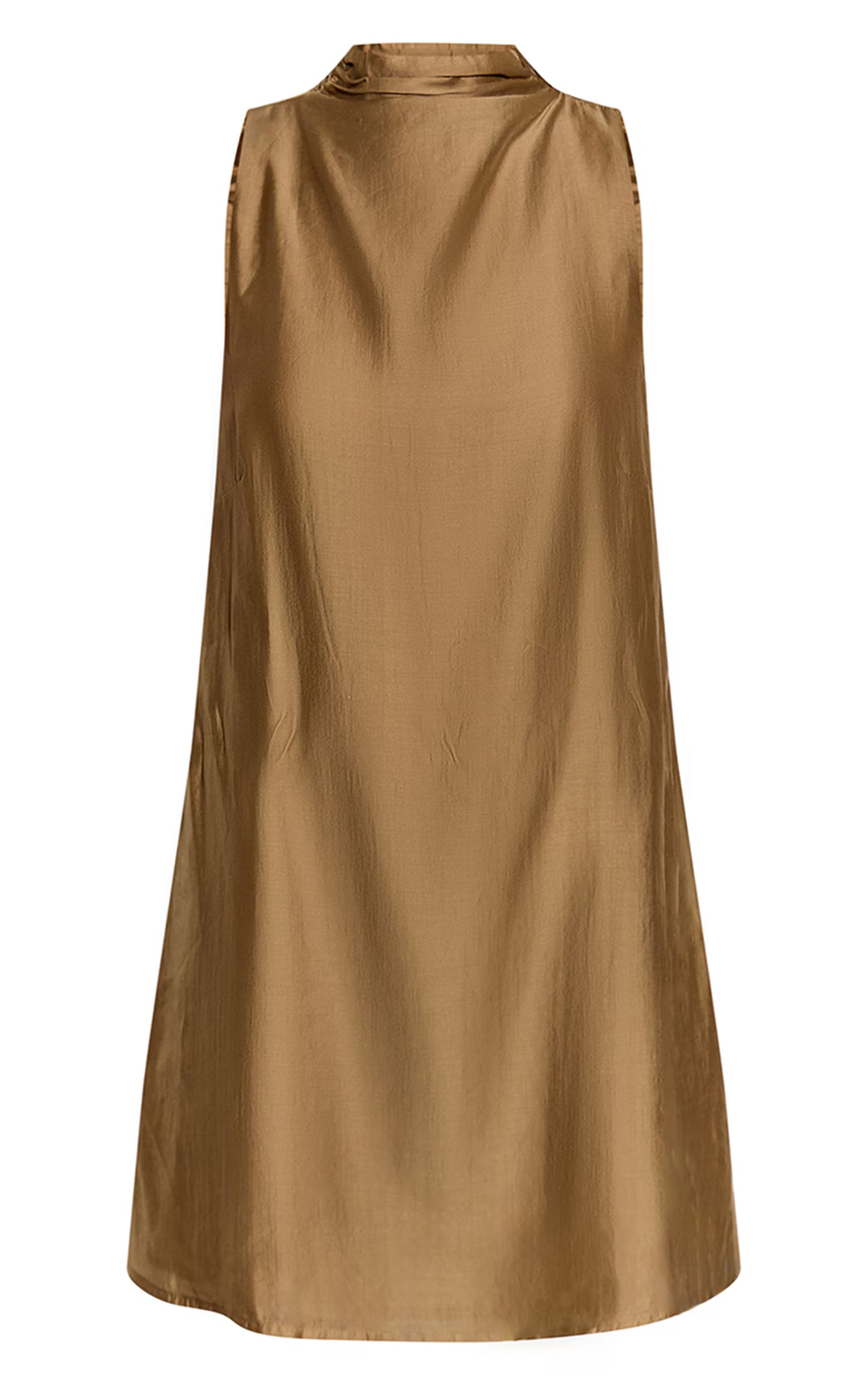 Stone Organza High Neck Shift Dress