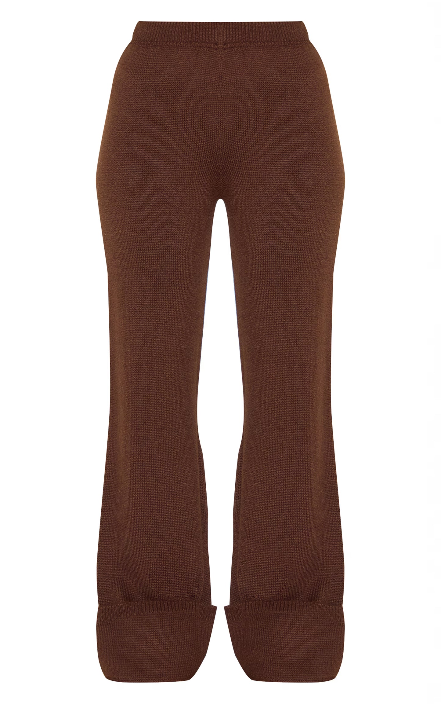 Chocolate Turn Up Hem Knit Pants
