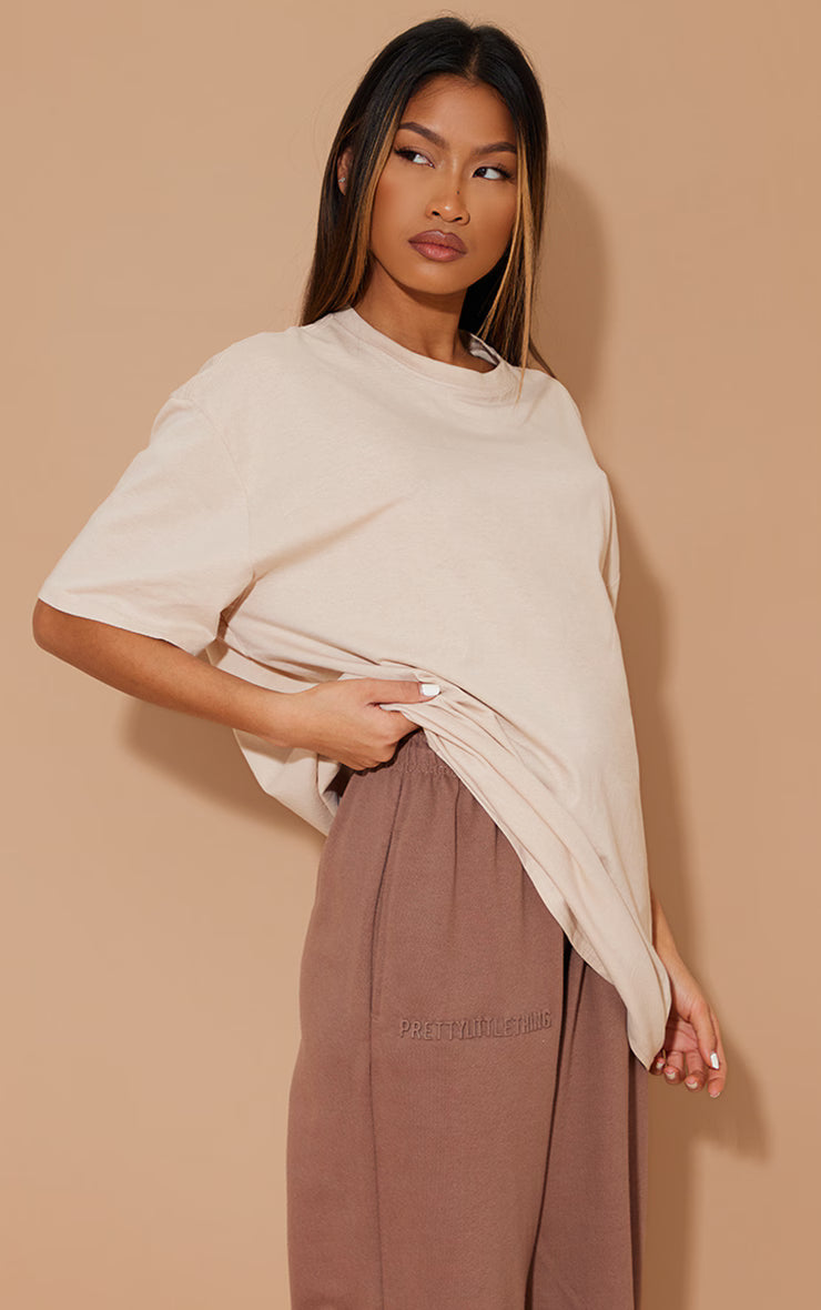 Cotton Sand Oversized T-Shirt