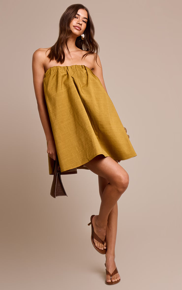 Dark Ochre Sweetheart Puffball Dress