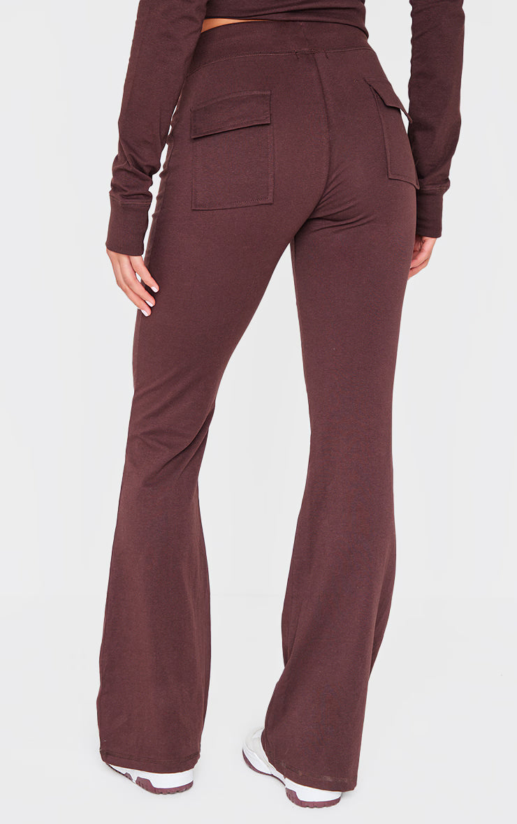 Chocolate Low Rise Skinny Flare Pants