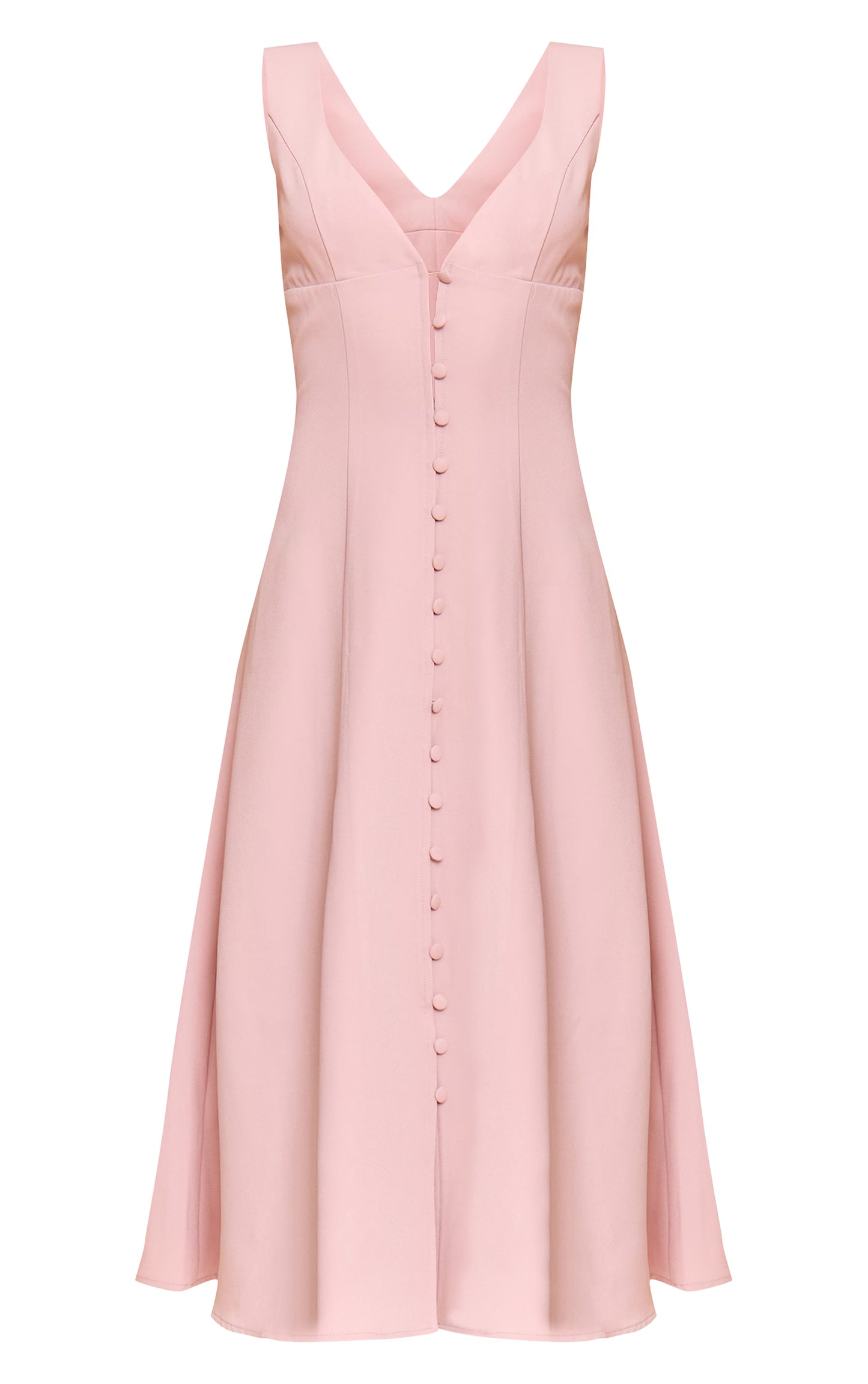 Petite Pale Rose Plunge Button Up Midi Dress