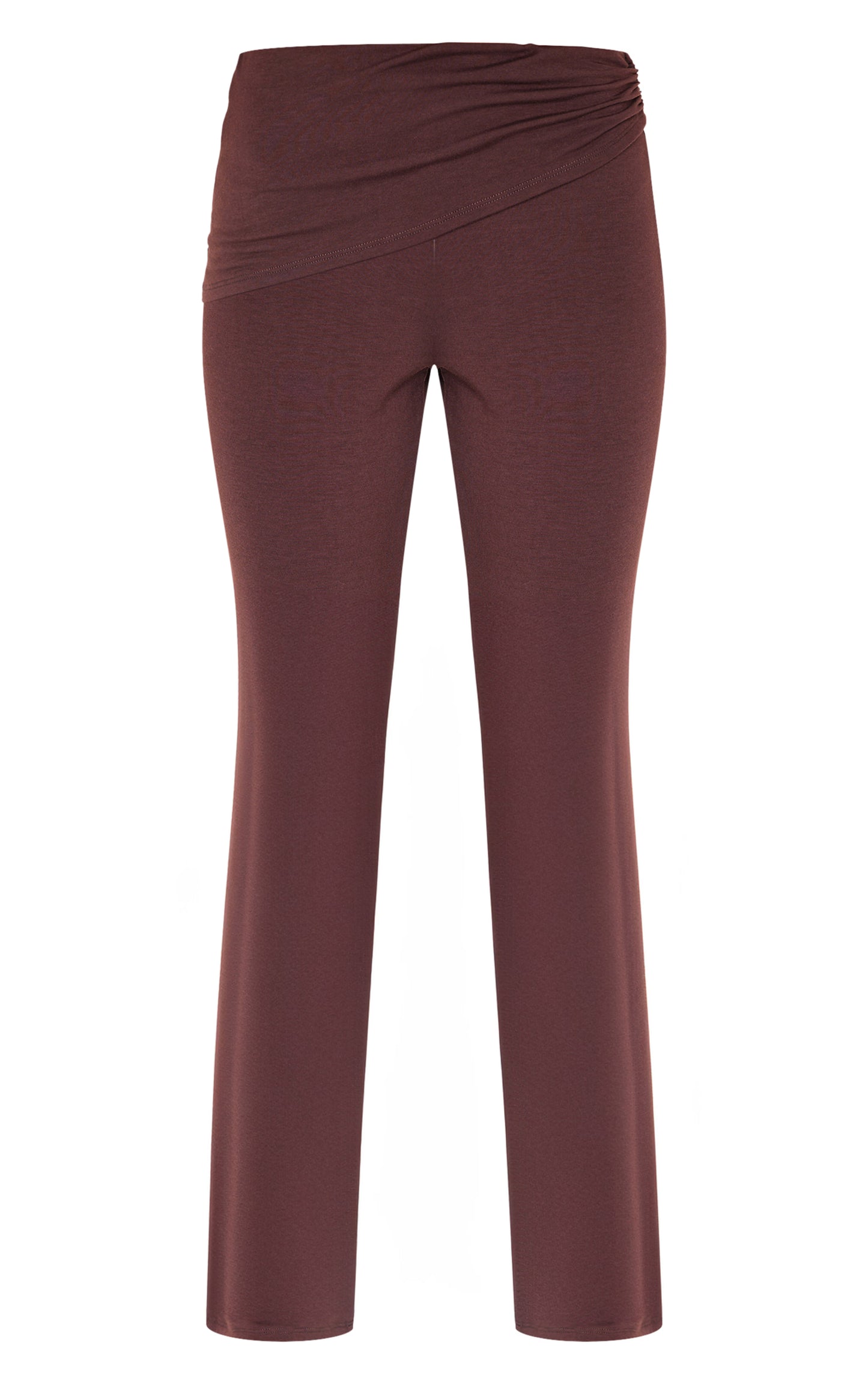 Chocolate Jersey Ruched Wrap Skinny Flare Pants