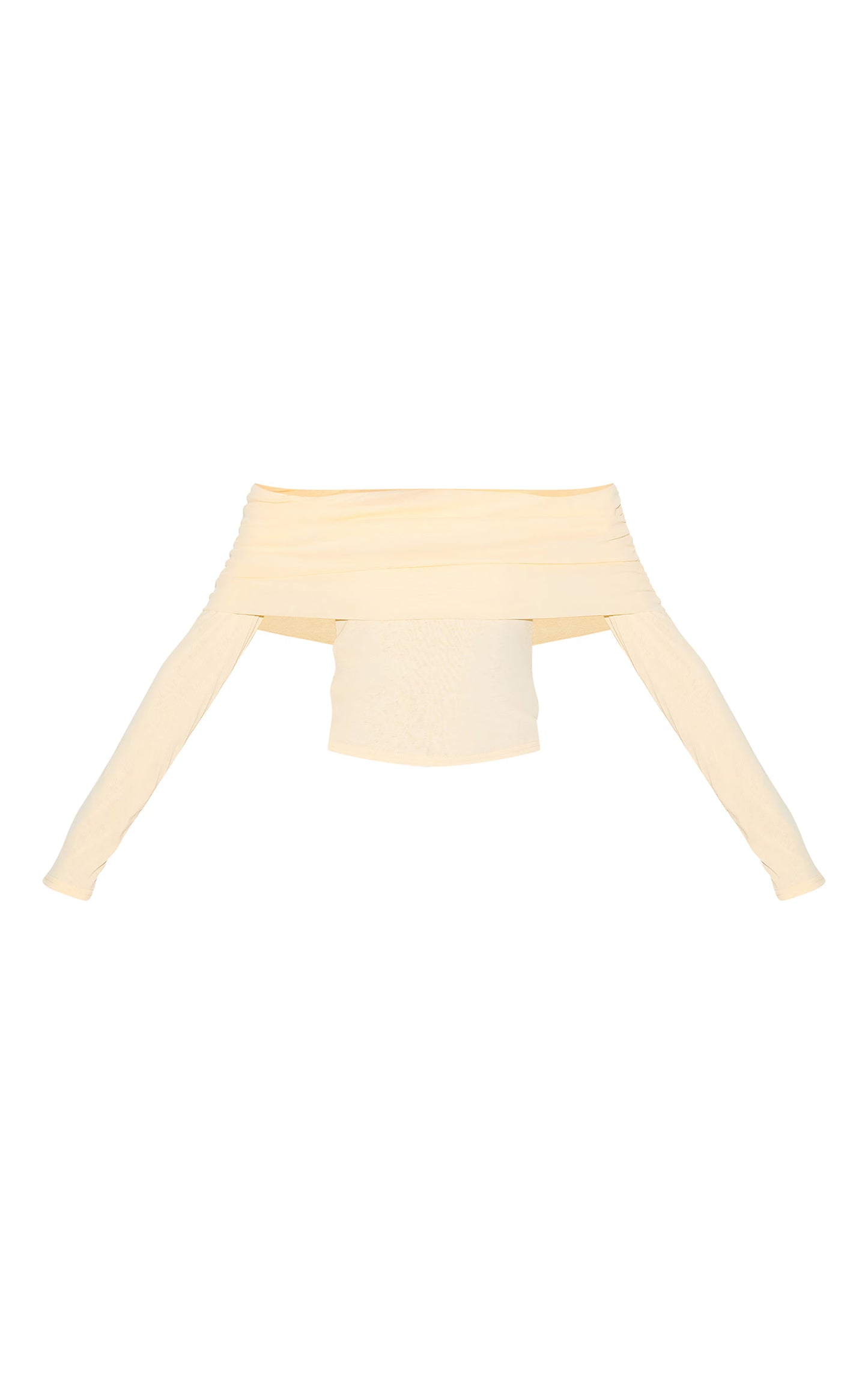 Almond Onion Skin Bardot Ruched Top