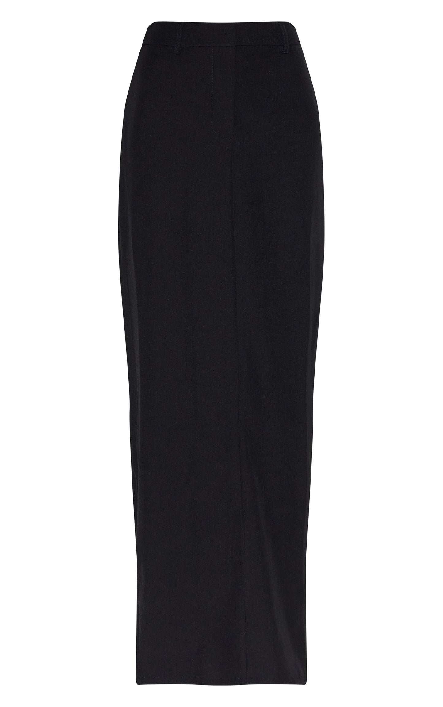 Black Tailored Woven Pocket Detail Maxi Skirt