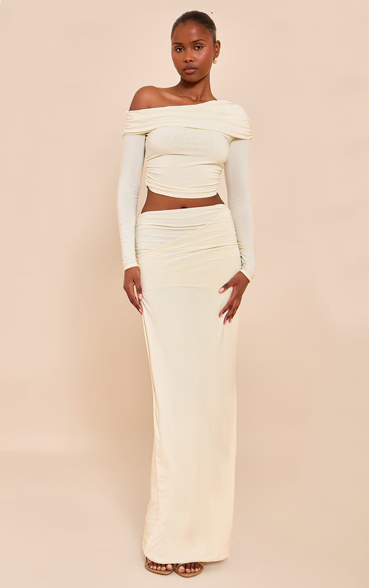 Almond Matte Sculpt Slinky Fold Over Top