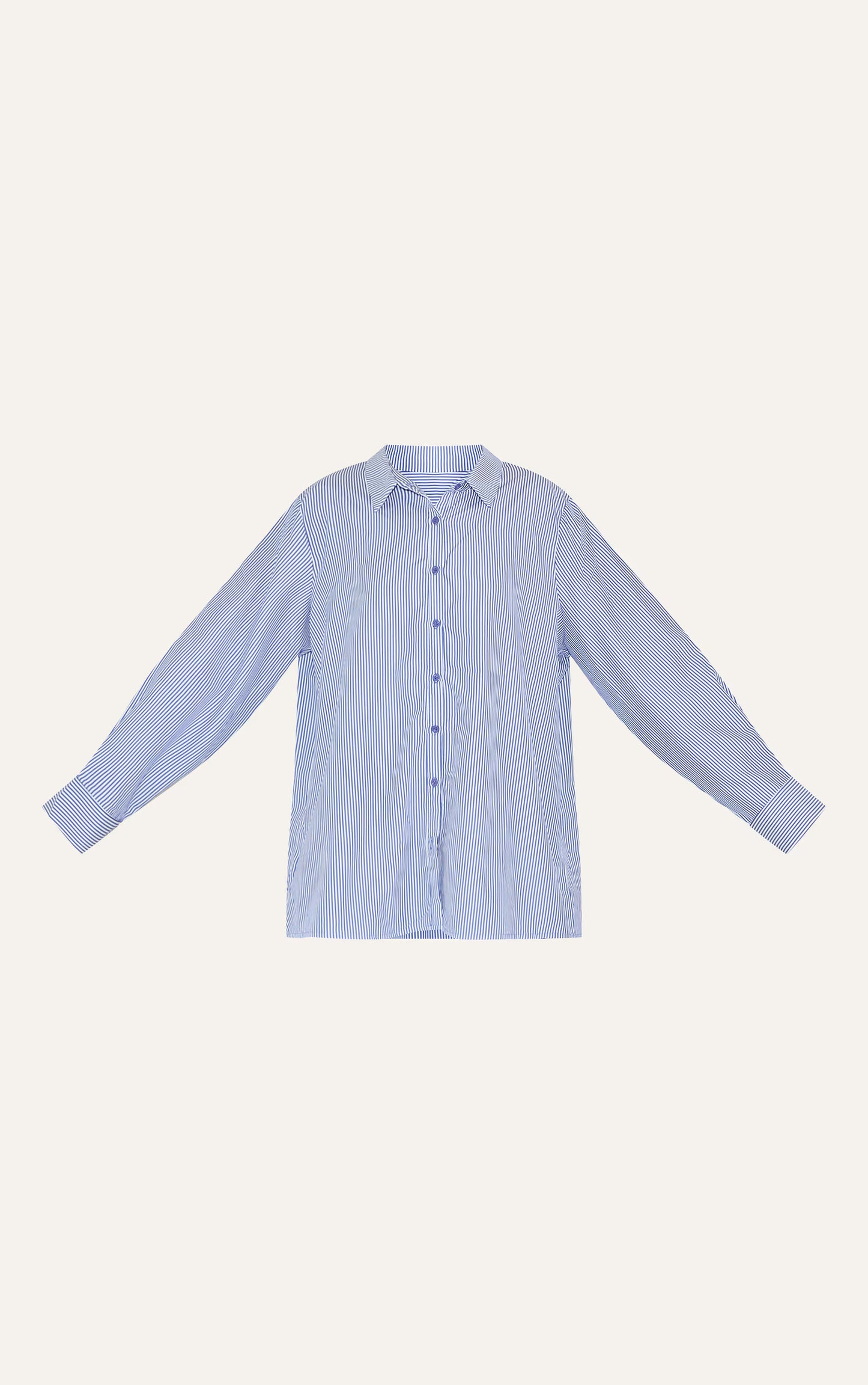 Blue Striped Oversized Cotton Shirt