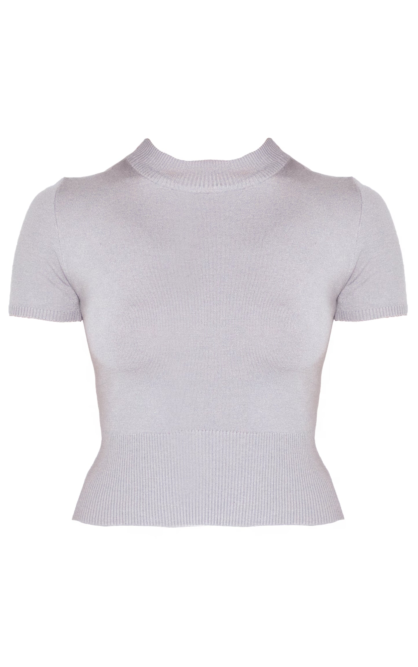 Ash Grey Basic Knit T Shirt