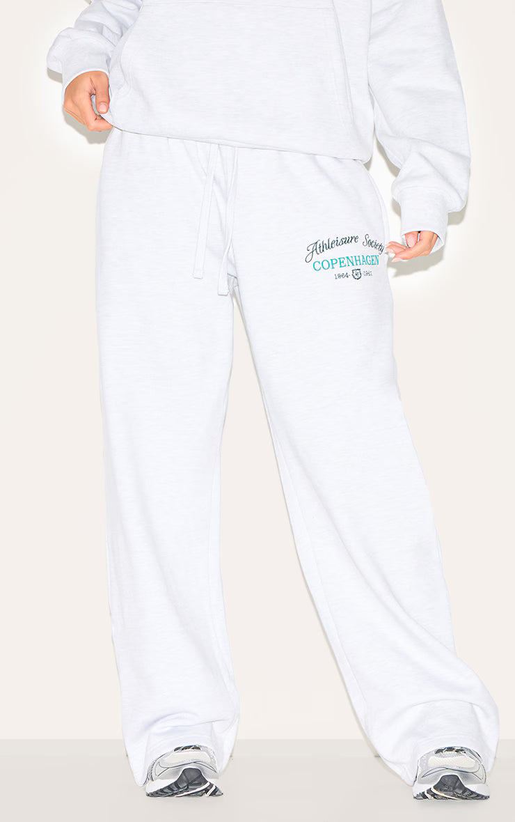 Ash Grey Premium New York Embroidered Straight Leg Sweatpant