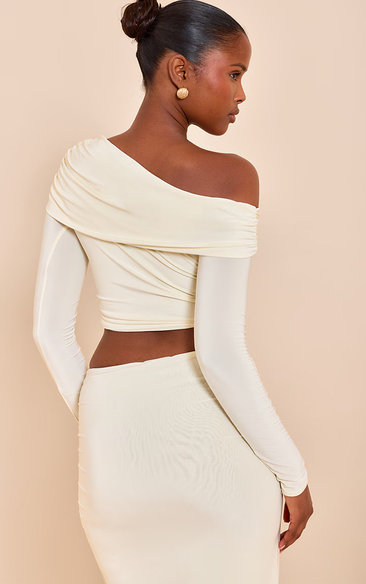 Almond Matte Sculpt Slinky Fold Over Top
