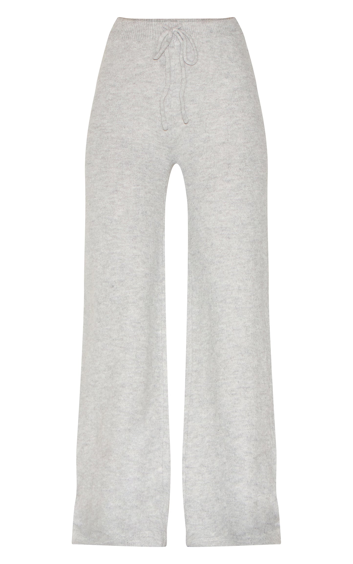 Ash Grey Marl Soft Knit Wide Leg Pants