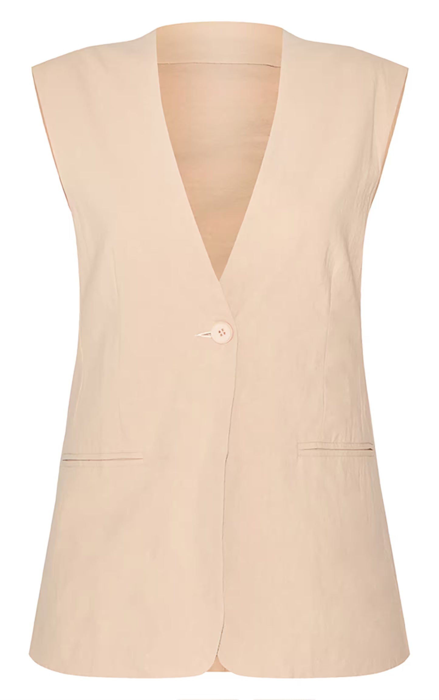 Sand Linen Look Longline Vest