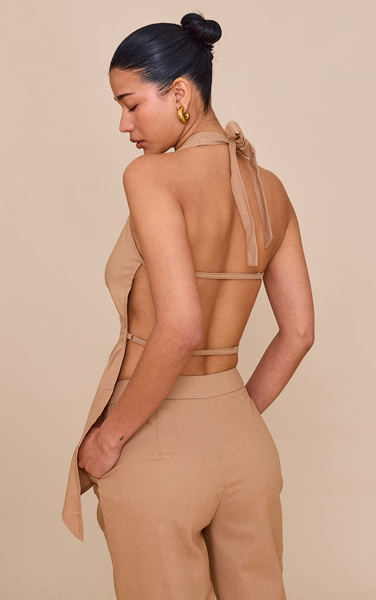 Sand Halterneck Top
