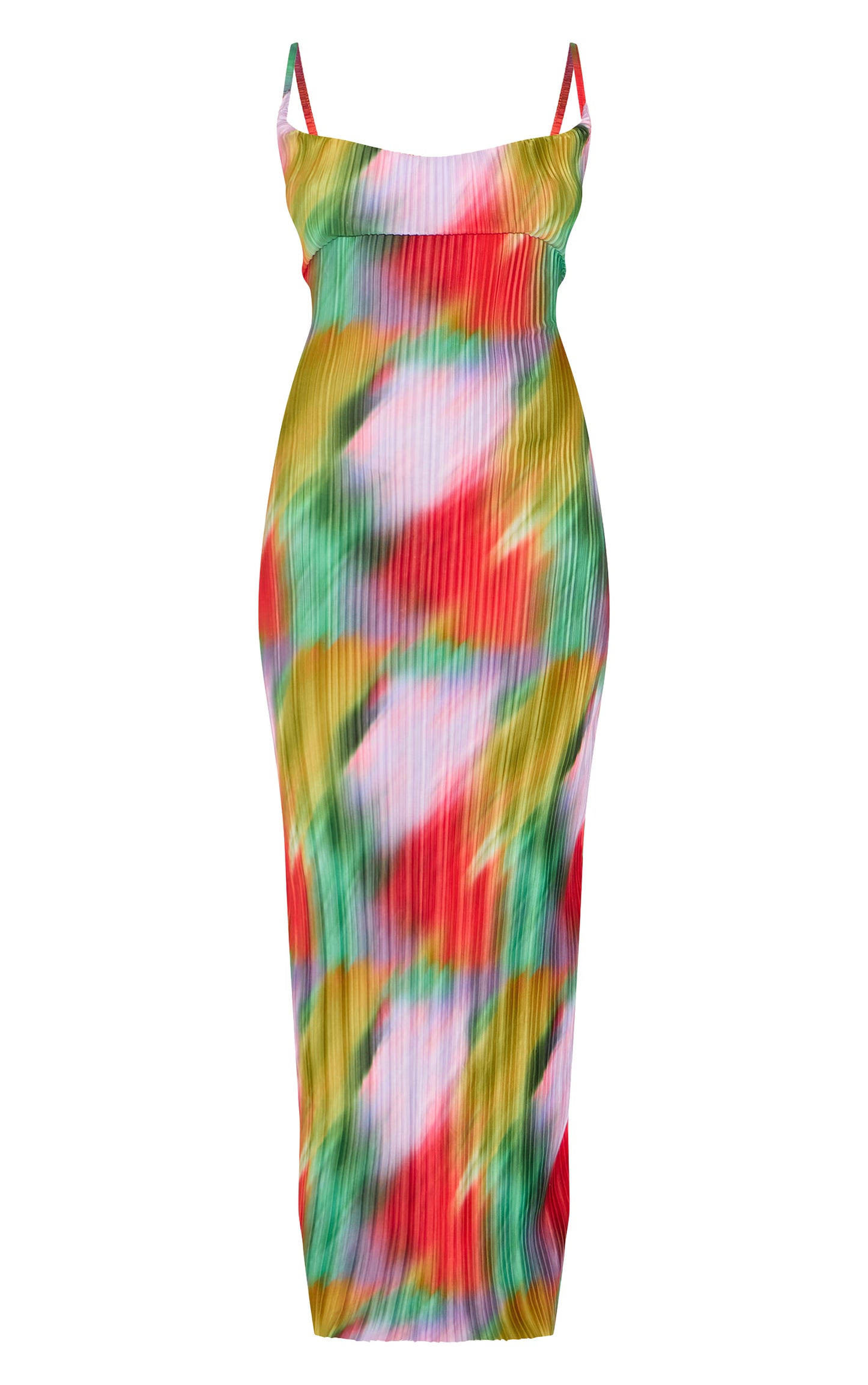 Plus Multi Printed Plisse Cowl Neck Maxi Dress