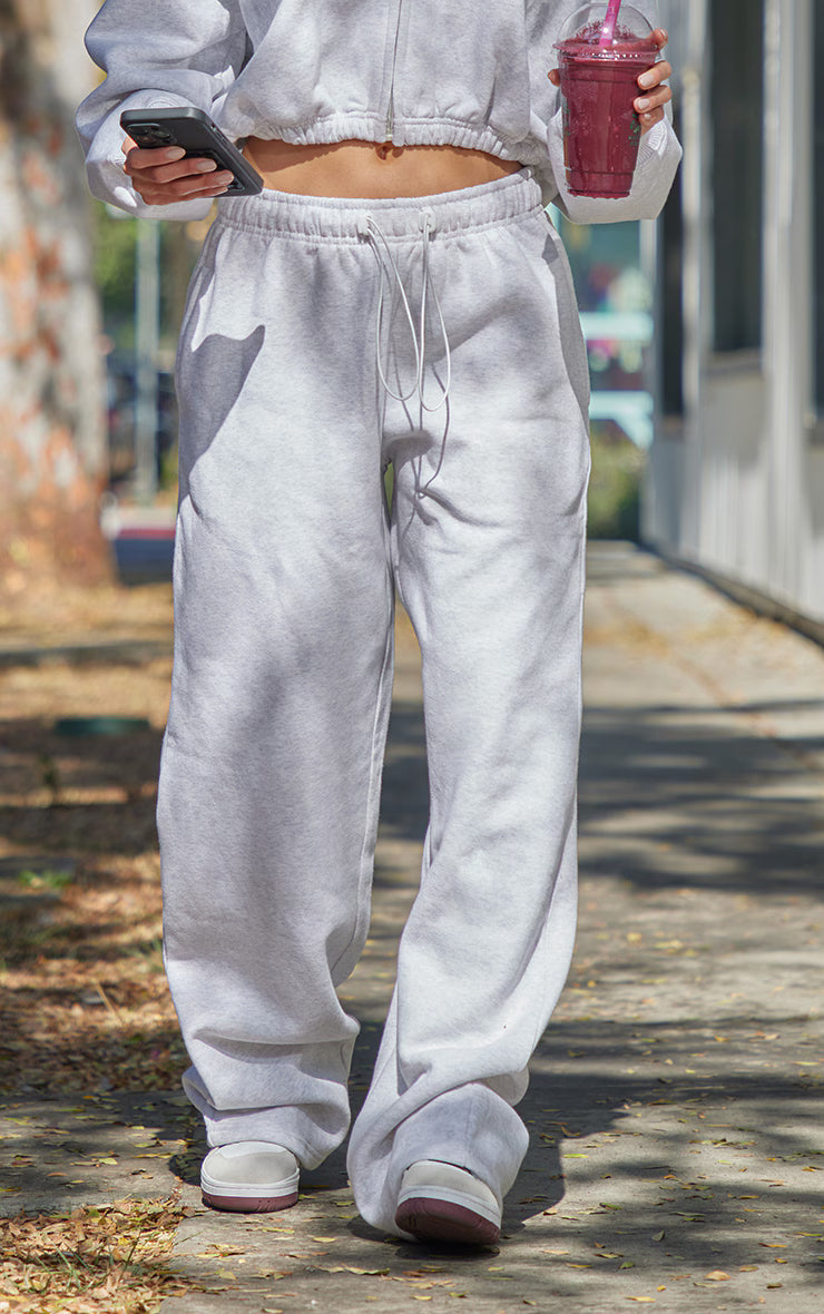 Ash Grey Drawcord Hem Oversized Sweatpants