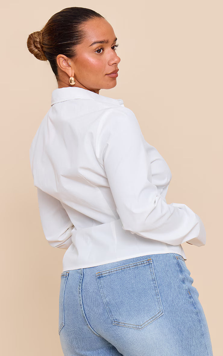 Shape White Cinched Waist Shirt