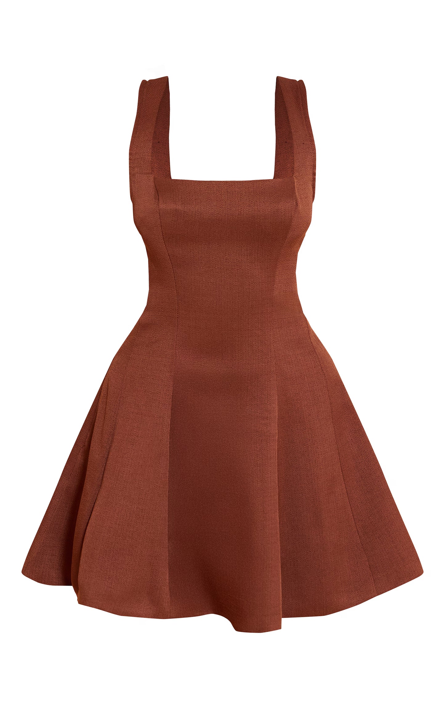 Chocolate Woven Scoop Neck Sleeveless Shift Dress