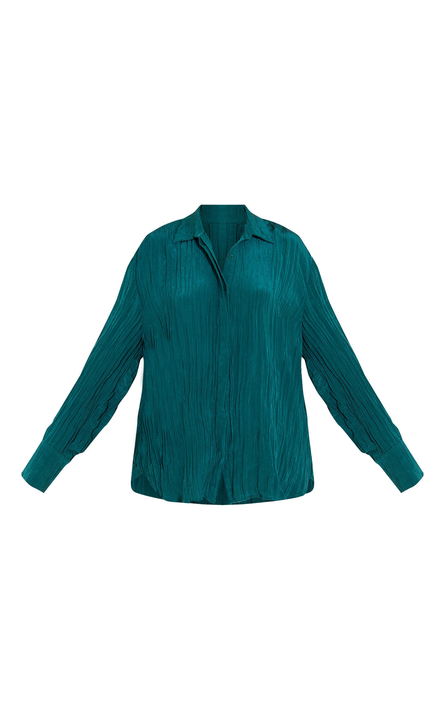 Teal Textured Oversized Shirt
