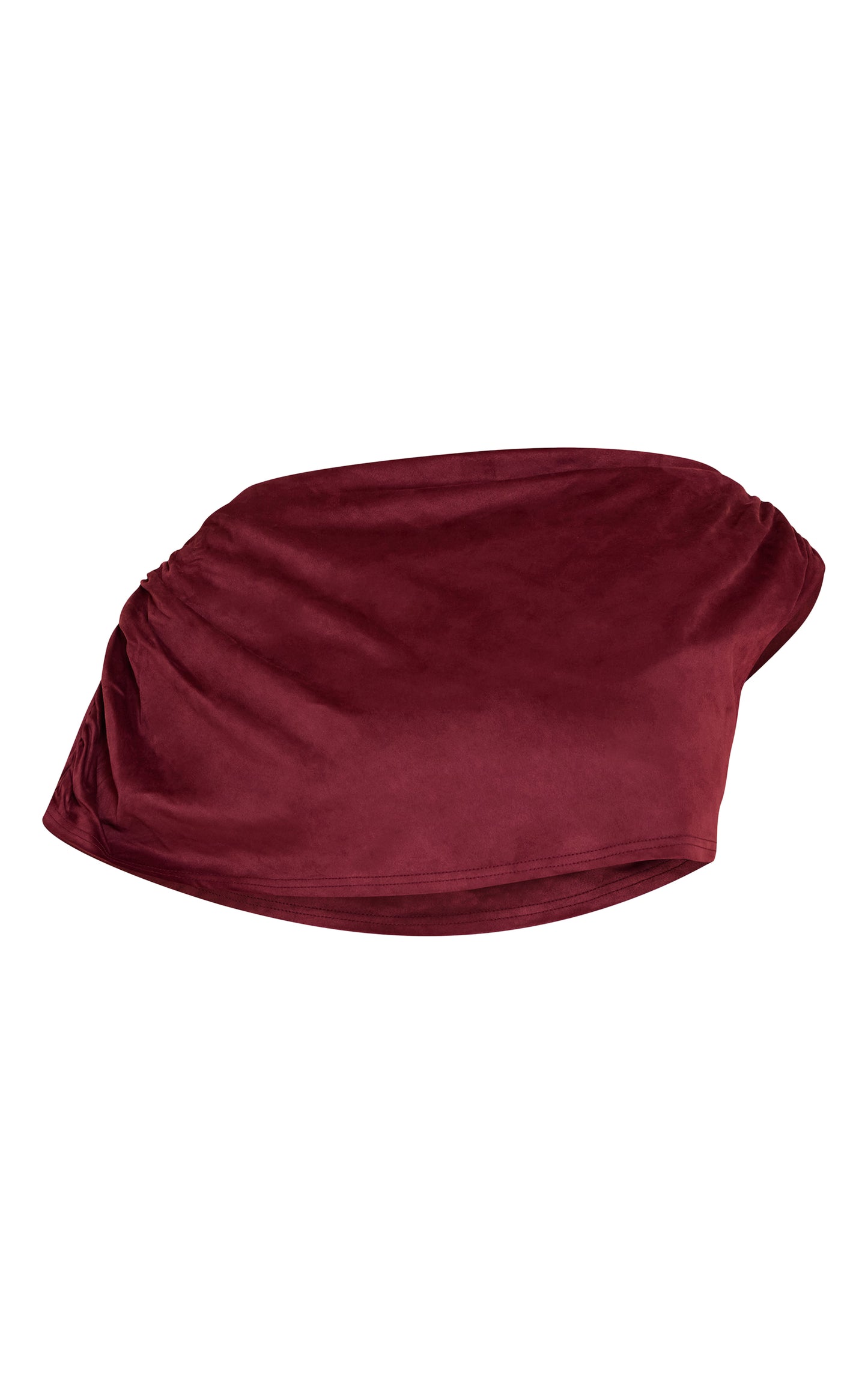 Shape Wine Faux Suede Cowl Drape Top