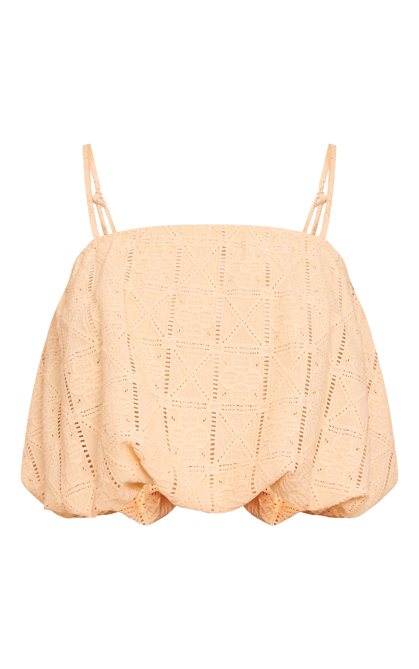 Butter Yellow Crochet Textured Puffball Bralet