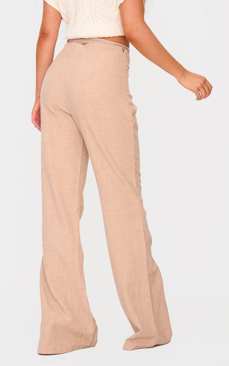 PLT Label Taupe Tie Waist Pants