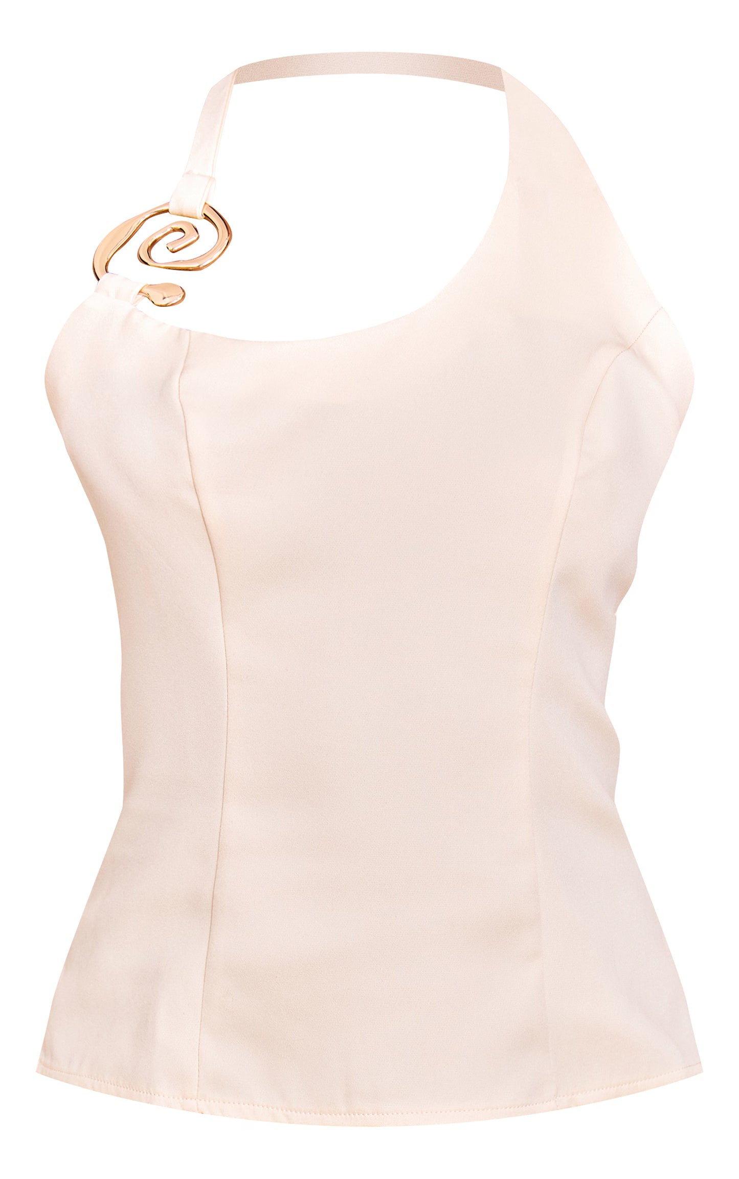 Cream Woven Hardware Long Top