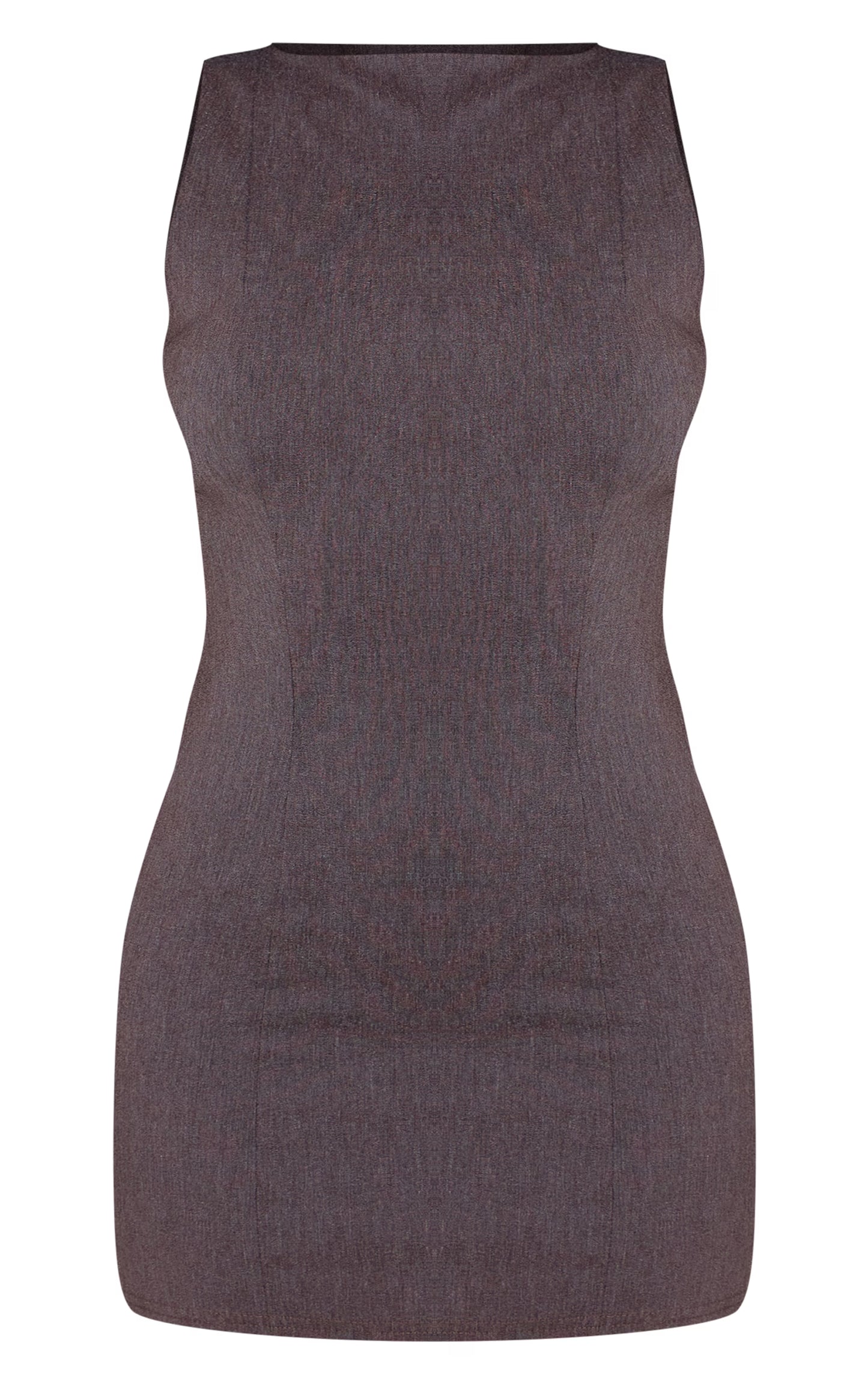 Chocolate Stretch Woven Boat Neck Shift Dress