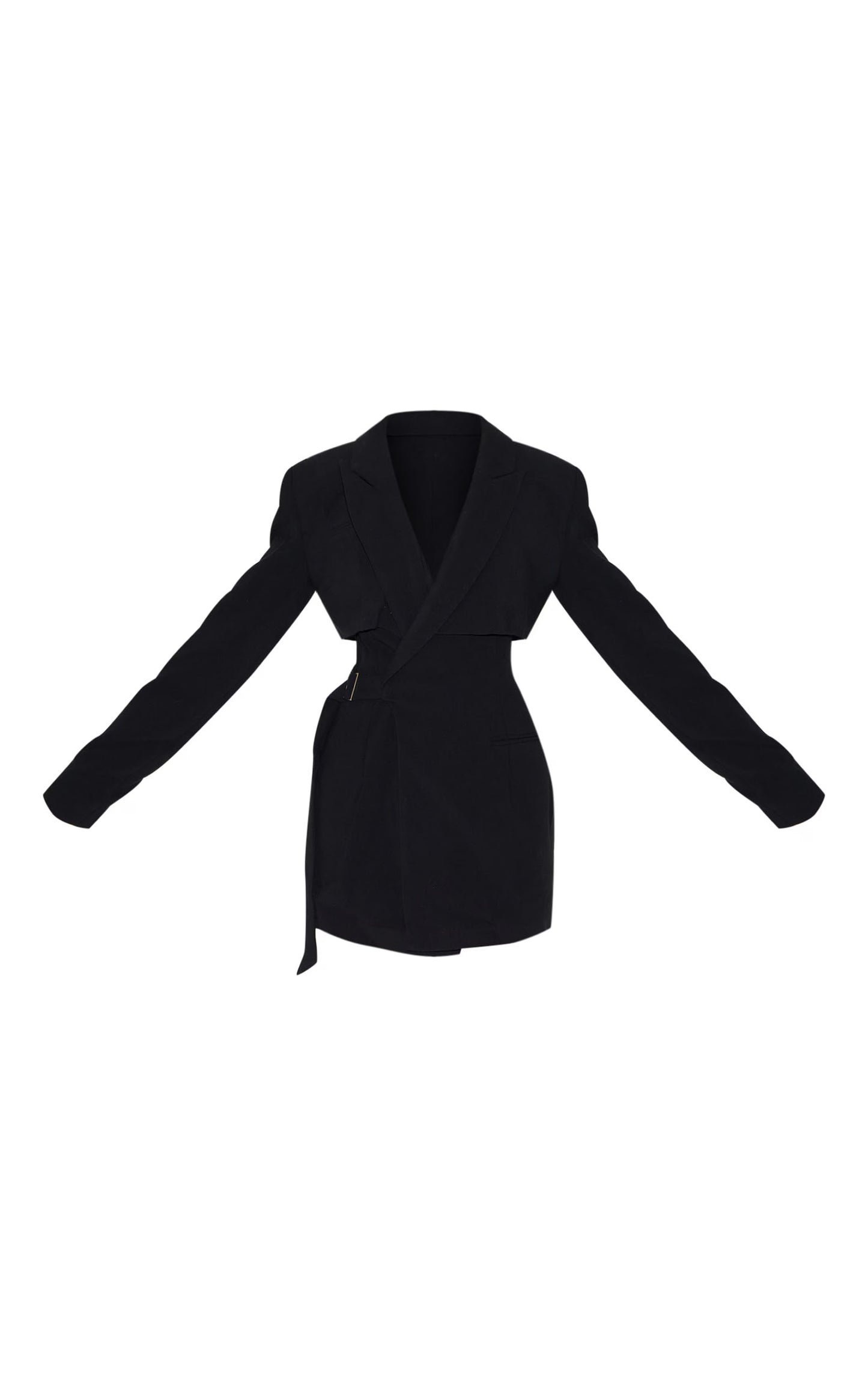 PLT Label Black Tie Side Blazer Dress