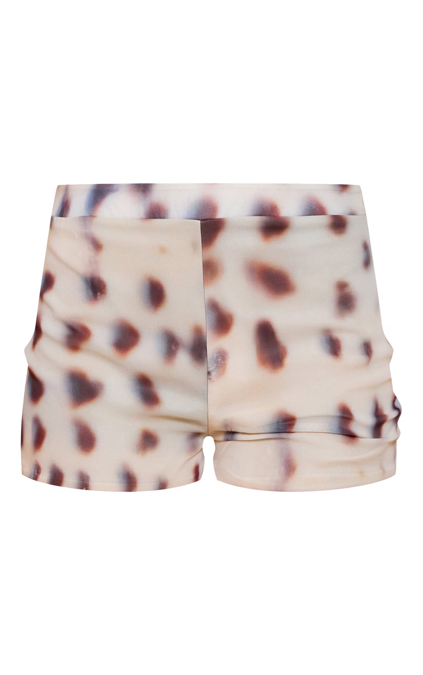 Cream Chiffon Printed Tailored Shorts
