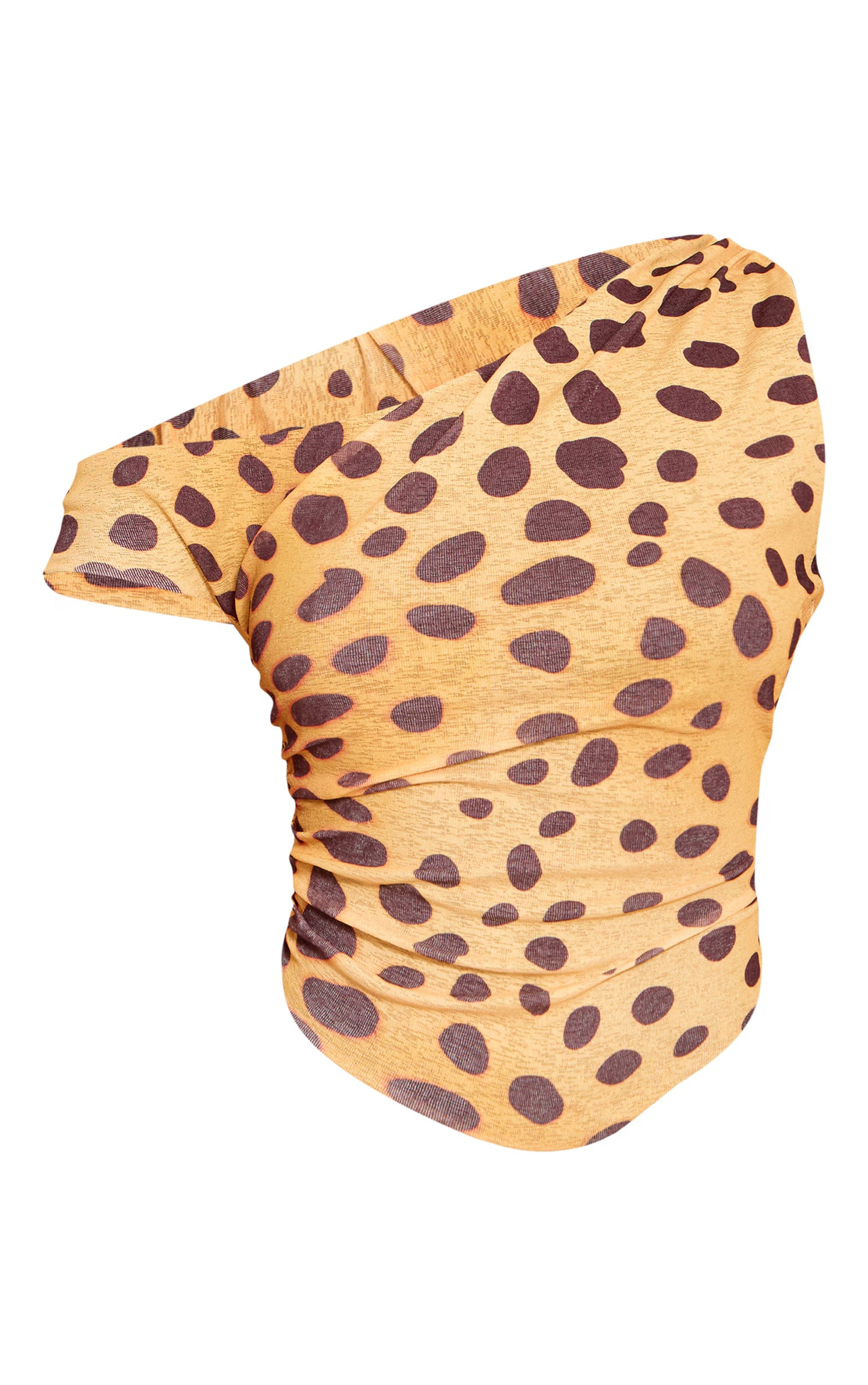 Yellow Leopard Print Onion Skin Sleeveless Asymmetric Hem Top