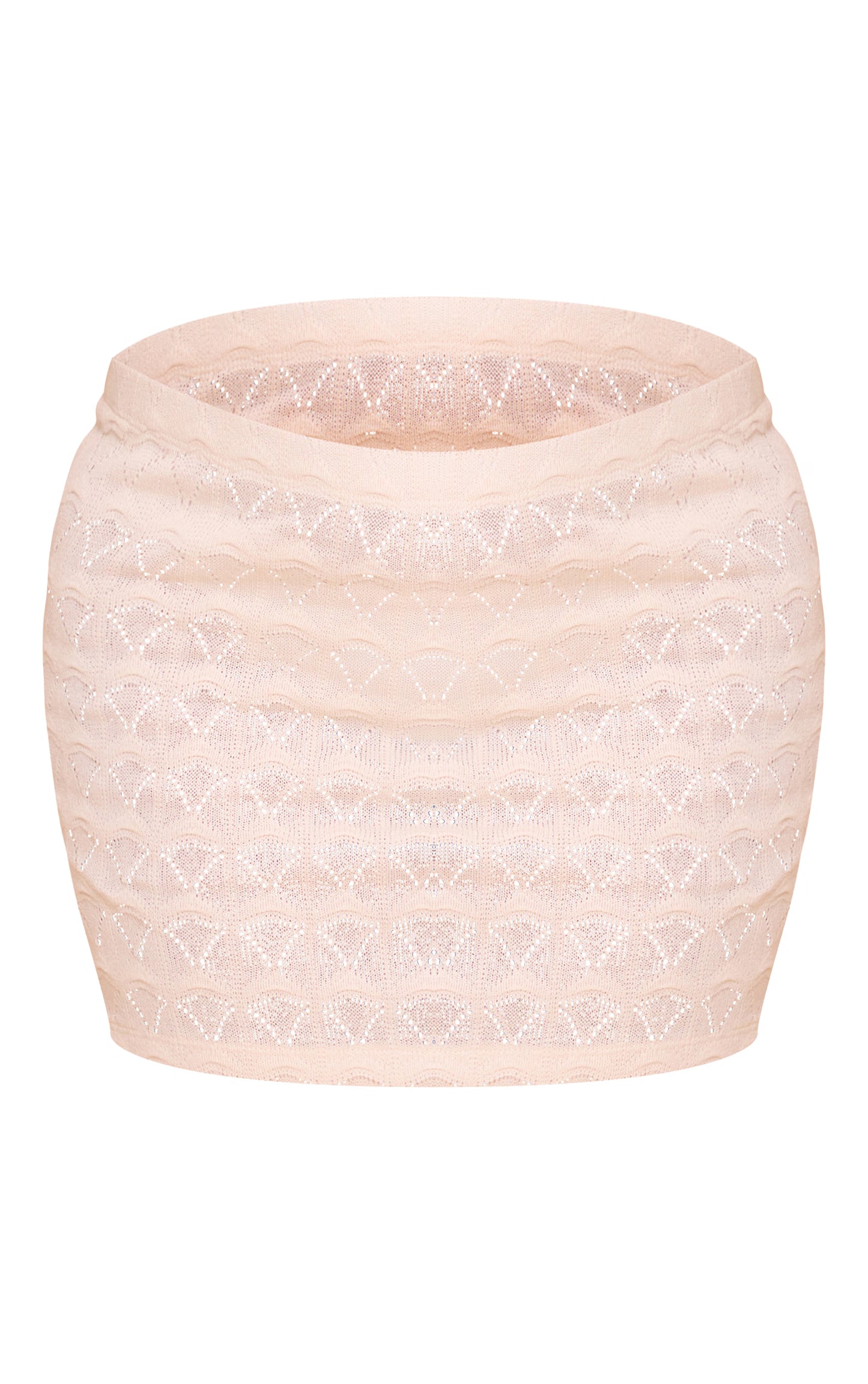 Plus Almond Textured Mid Rise Mini Skirt