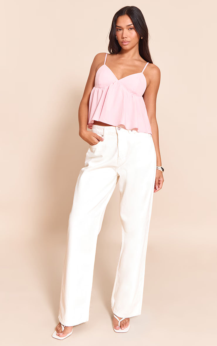 Baby Pink Woven Floaty Cami
