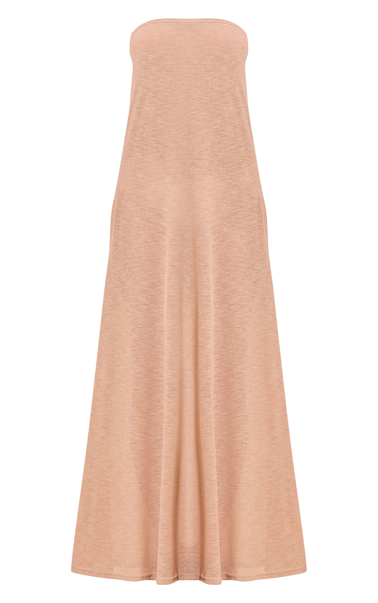 Sand Textured Bandeau Column Maxi Dress