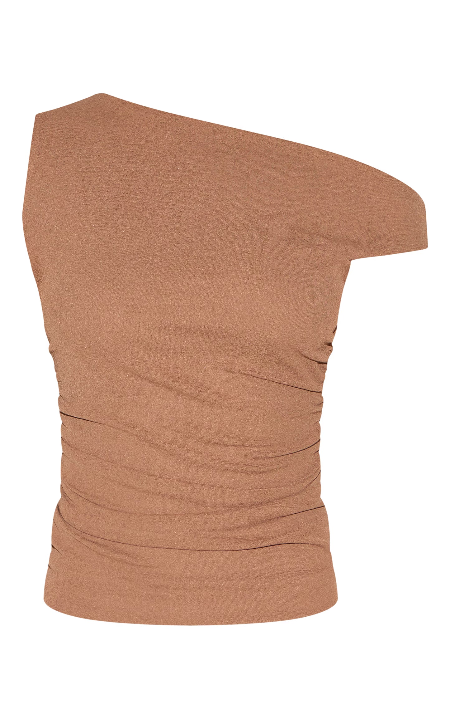 Mushroom Double Layer Onion Skin Ruched Sleeveless Top